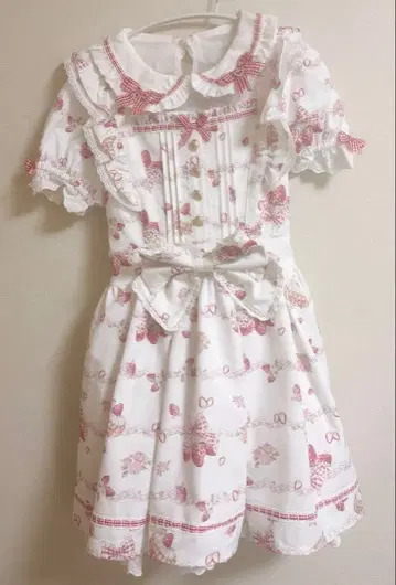 LIZLISA Creamy Berry 패턴 원피스 화이트 M 사이즈