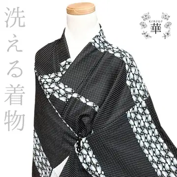 1160 화 워셔블 기모노 기모노 코몬 나비 도트 도트 블랙