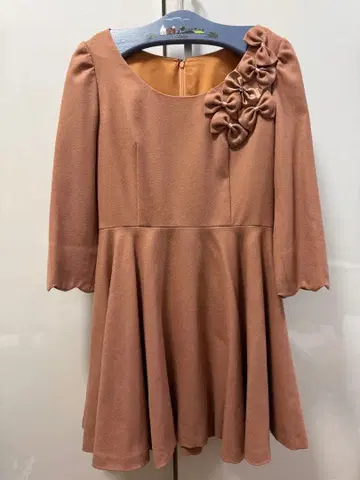 [ 신시아 리 ] 브라운 프릴 리본 미니 원피스 사이즈 2