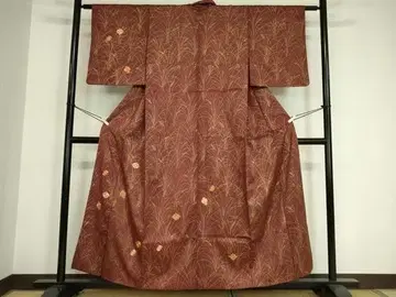 기모노 호몬기 말 자수 길상초문 금채 순수 실크 일품