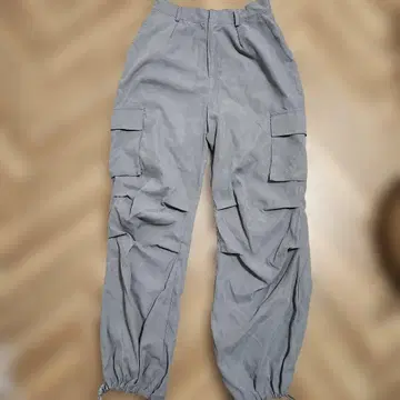 Heather 파라슈트 카고 팬츠 스웨이드 원단 그레이 프리 사이즈
