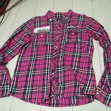 시크 스타일 셔츠 핑크 체크 갸루 남자 그런지 Y2K 헤이세이 00 s