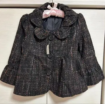 트위드 자켓 프릴 옷깃 블랙 계열