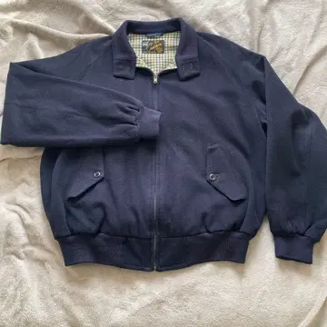 이탈리아제 울 스윙탑 하리톤 자켓 네이비 짧은 기장