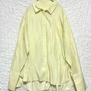 긴팔 버튼 셔츠 L 와이드 커프스 옐로우 컬러 개성 있는 디자인