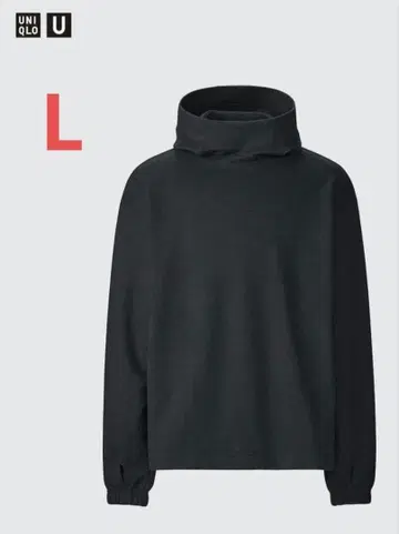 유니클로 U 브러쉬드 저지 풀 후드티 다크 그레이 L