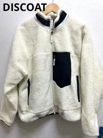 DISCOAT 디스 보아 스탠드 넥 블루종 L 화이트 x 블랙