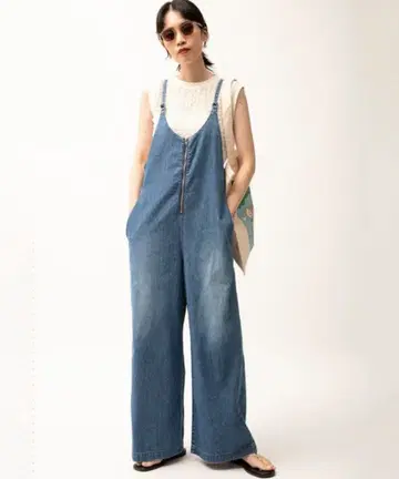 데님 오버롤 지퍼 포함