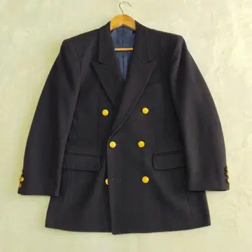 새상품급 플란넬 울 6버튼 더블 브레스트 네이비 블레이저