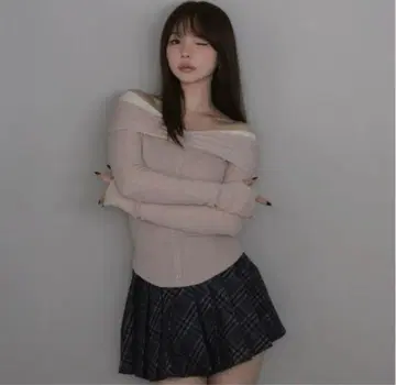 andmary Shannon tulle knit tops pink