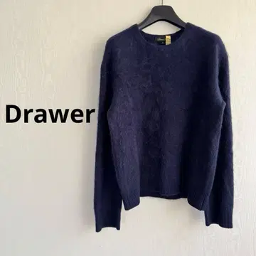 겨울 코디 드로어 캐시미어 퍼 니트 네이비 클리닝 완료