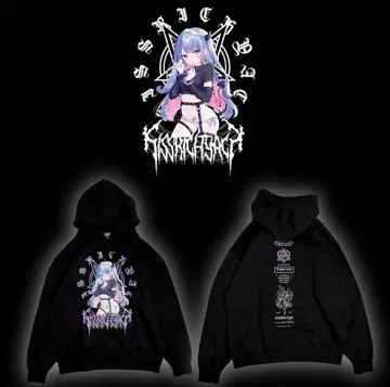 KRY kry 사토 베니코 콜라보 풀오버 BIG 후드티 블랙 퍼플