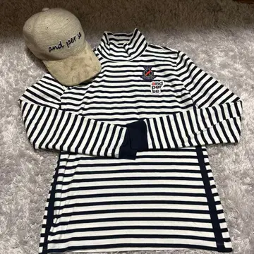 and per se 스트라이프 하이넥 셔츠