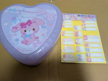 모자 꽁지 리본 하트형 박스와 씰 세트