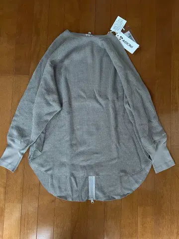 미사용 아메리카나 긴팔 티셔츠 와플 백 지퍼 F 그레이지