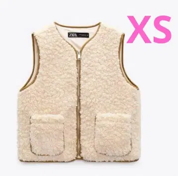 ZARA 자라 보아 베스트 보아 자켓 XS 크림 보아 베스트
