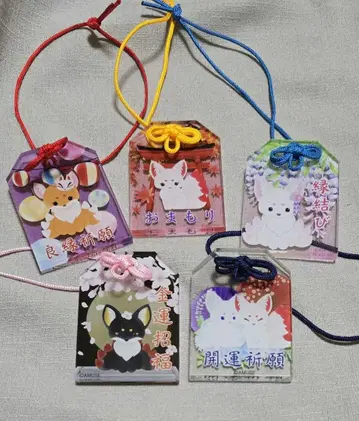 쵸콘과 큐비님 부적 5종류 컴플리트 세트