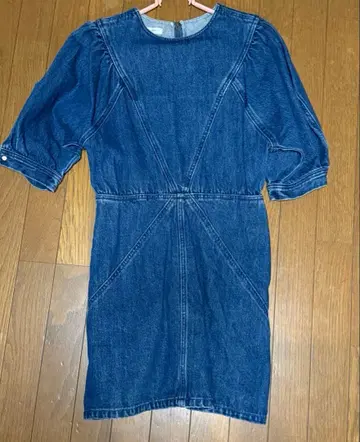 MOUSSY 데님 원피스 무릎 기장