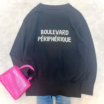 스픽 앤 스팬 프렌치 로고 니트 니트소 블랙 프리 사이즈