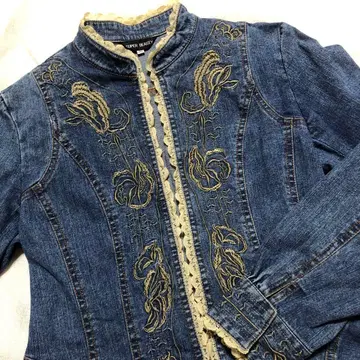 SUPER BEAUTY 자수 데님 자켓