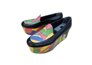 통굽 로퍼 멀티 컬러 그래픽 디자인