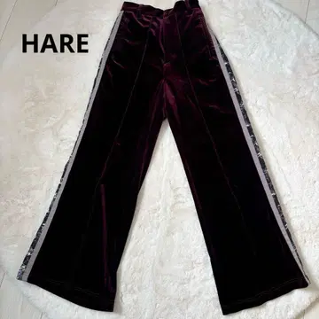 HARE 플라워 자카드 사이드 라인 팬츠