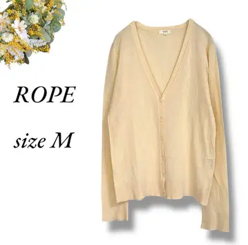 ROPE V넥 가디건 M 아이보리 무지 심플 4330