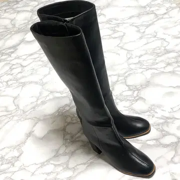 시착만 한 상품 새상품급 블랙 가죽 롱 부츠