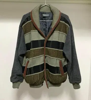 입체 편직 플리스 자켓 3d 니트 80s 90s 구제 의류 쇼와 레트로