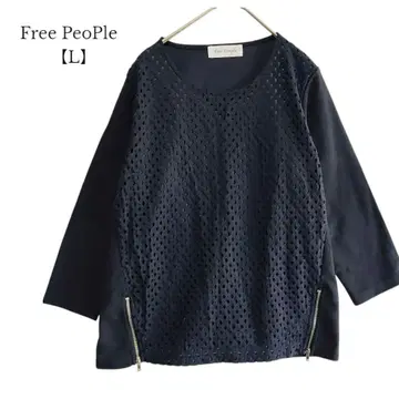 [ Free People/프리피플 ] 7부 소매 티셔츠 메쉬 네이비