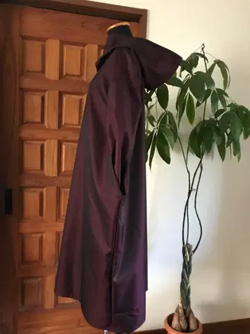 핸드메이드 원피스 코쿤 롱 트렌치코트용 원단 넥워머 포함