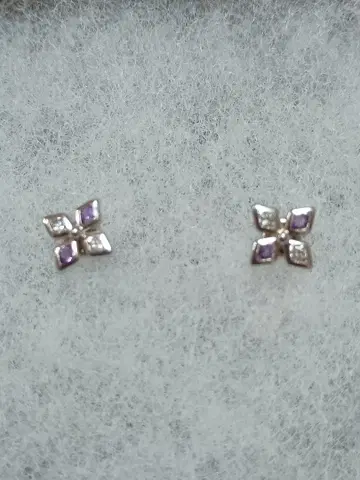 K14WG 자수정 지르코니아 귀걸이