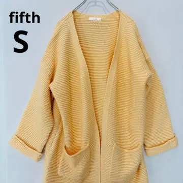 [FIFTH] 니트 가디건 오픈 프론트 포켓 캐주얼 오렌지