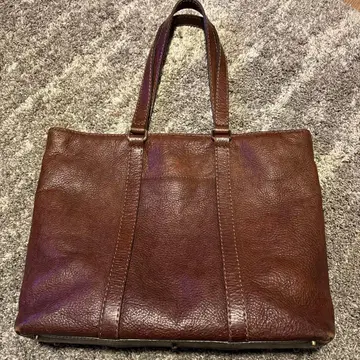 츠치야 가방 브라운 가죽 토트백