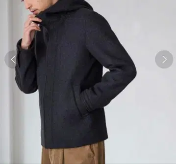 green label relaxing 멜톤 코트 후드 부착 그레이 M