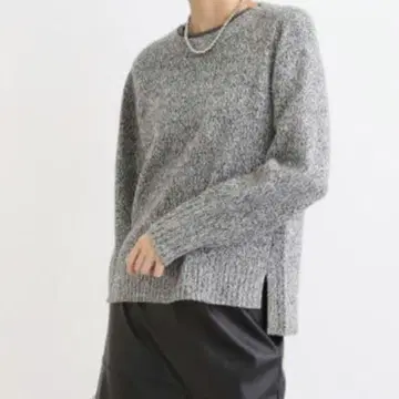 INDIVI 레이어드 넥 디자인 니트