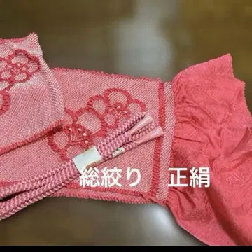 총 쥐어짜기 순수 실크 오비 장식 천 허리띠 세트