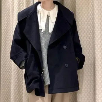 studio CLIP 네이비 피 코트