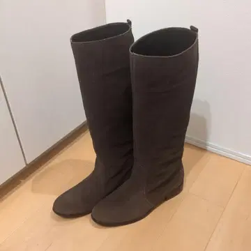 green label relaxing 브라운 스웨이드 롱 부츠