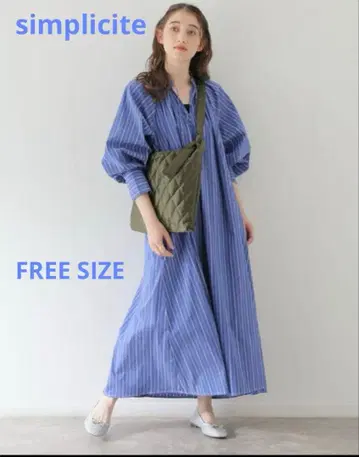 simplicite 심플리시떼 볼륨 슬리브 셔츠 원피스