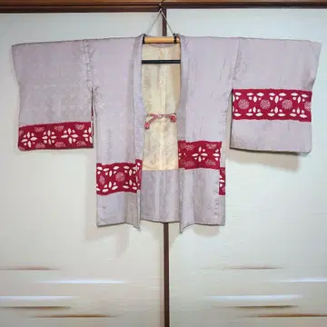 순수 실크 이중 기모노 겉옷 [단 쥐어짜기] 화장 65 기장 81.5