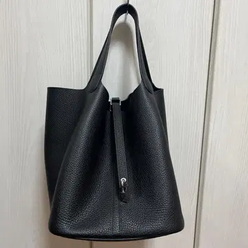 가죽 블랙 토트백