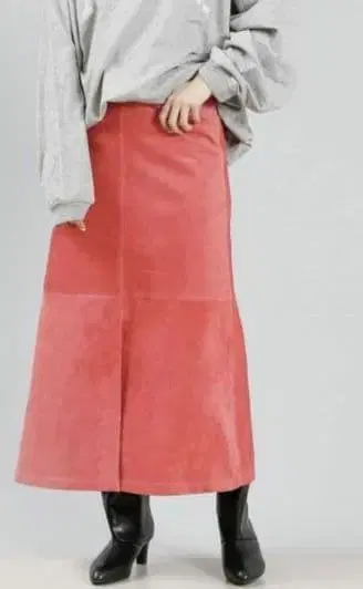 DOUDOU 리얼 스웨이드 롱 스커트