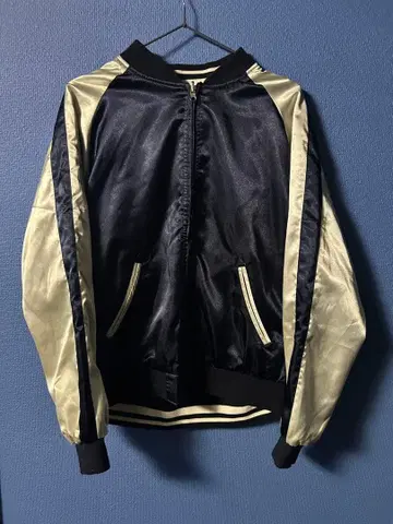 네이비 실버 스카잔 바이커 리버서블