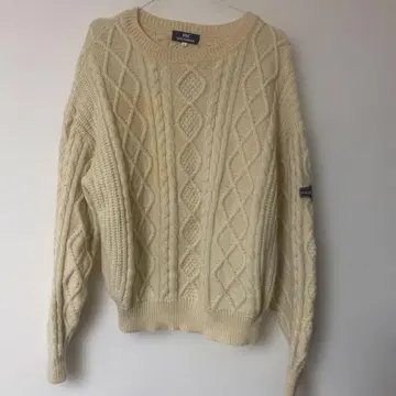 헬리 한센 케이블 니트 스웨터 L 사이즈 크림