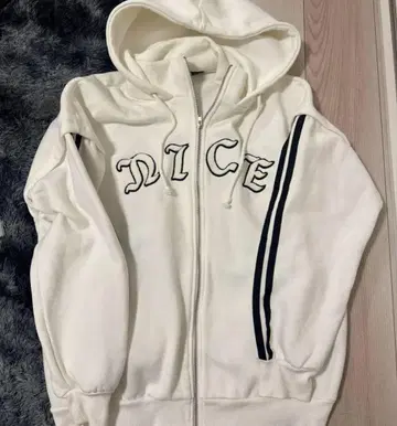 RASVOA 후드티 풀 집업 화이트