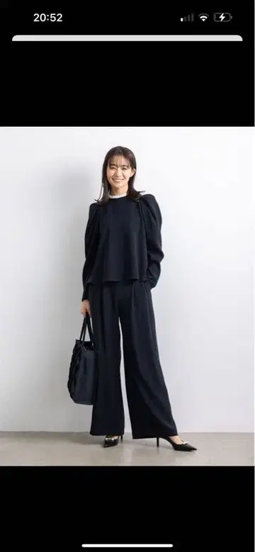 아메노치하레 네이비 블라우스 팬츠 세트