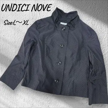 운디치노베 도트 무늬 자켓 L~XL 그레이 계열 카라 부착 버튼