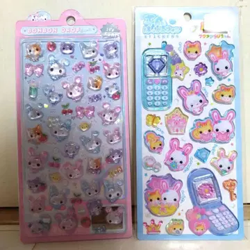 후와후와 라비짱 모자 꽁지 드롭 씰 헤이세이 해피폰 세트