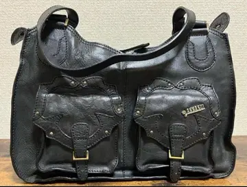 안나수이 블랙 올 가죽 숄더 백